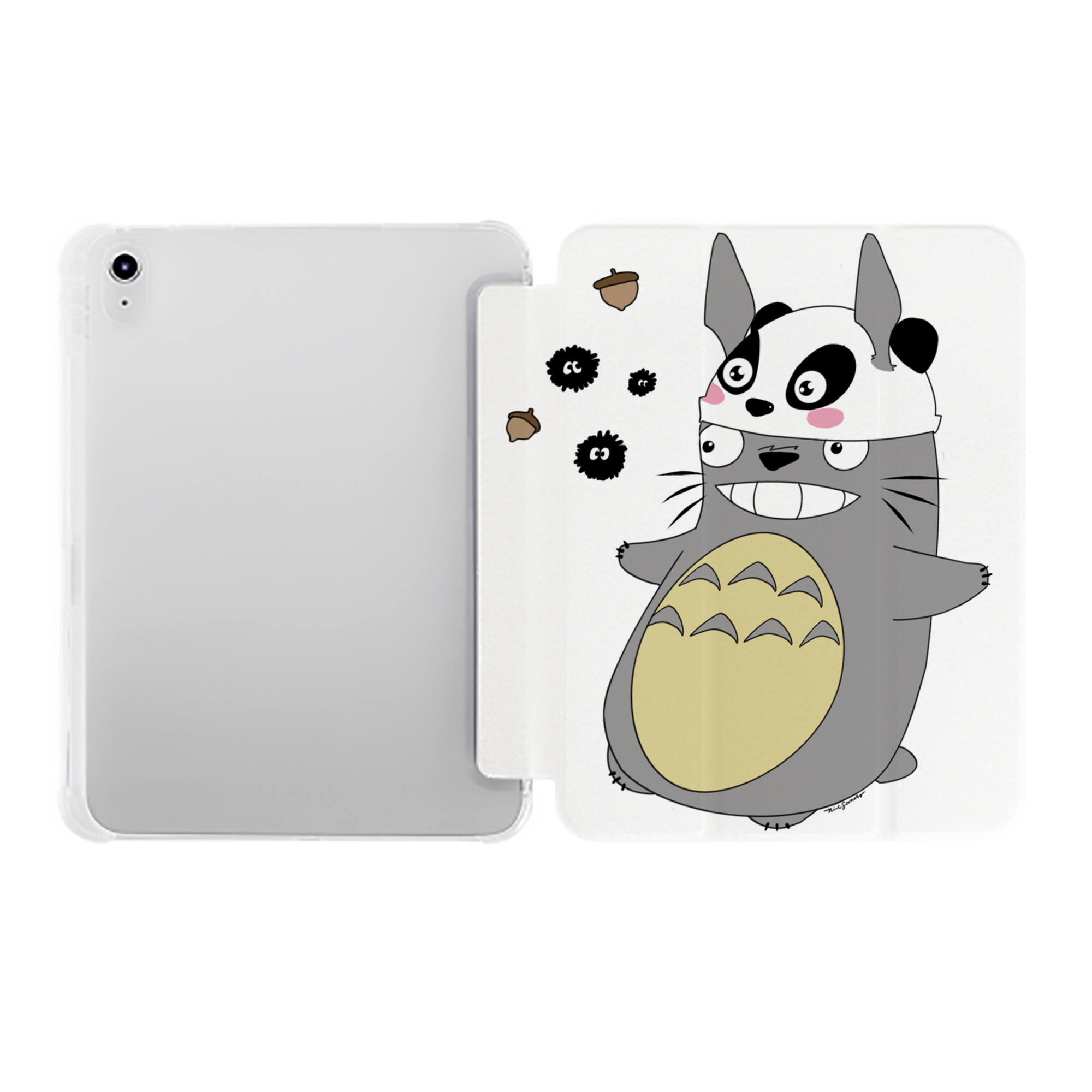 （画像用） となりのトトロ 草壁メイ 草壁サツキ My Neighbor Totoro Satsuki Kusakabe Mei Kusakabe IPad ケース ペン収納付き 三つ折りスタンド PUレザー×シリコン 対応機種9.5/10.5/10.9インチ